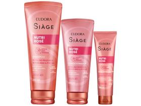Kit Shampoo Condicionador Leave-in Eudora Siàge Nutri Rosé