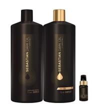 Kit shampoo condicionador lightweight litro e óleo 30ml dark oil