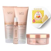 Kit shampoo ,condicionador, lip oil e mascara regener k.pro e brinde sabonete de bergamota vverd