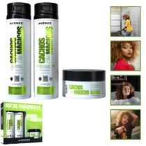 Kit Shampoo Condicionador Máscara 240gr Cachos Mágicos Cabelo Profissional brilho Intenso Dist. Salão em Casa.