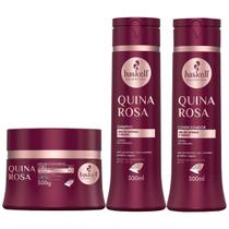 Kit Shampoo Condicionador Máscara 300Gr Haskell Quina Rosa