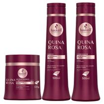 Kit Shampoo Condicionador Máscara 500Gr Haskell Quina Rosa