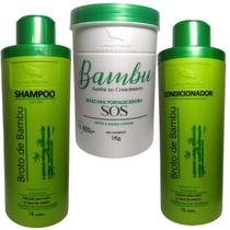 Kit Shampoo Condicionador Máscara Bambu Aramath 1Kg Cada