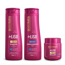 Kit Shampoo + Condicionador + Máscara Bio Extratus +Liso 350ml Kit Shampoo + Condicionador + Máscara Bio Extratus +Liso 350ml