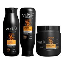 Kit Shampoo Condicionador Máscara Cabelos Cacheados 3A 3B 3C Hidratação Cachos Vult Kit Shampoo Condicionador Máscara Cabelos Cacheados 3A 3B 3C Hidratação Cachos Vult