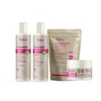 Kit Shampoo, Condicionador, Máscara Cachos e Refil Ativador 500g Apice