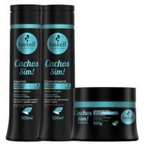 Kit Shampoo Condicionador Máscara Cachos Sim 300 ml Haskell Kit Shampoo Condicionador Máscara Cachos Sim 300 ml Haskell