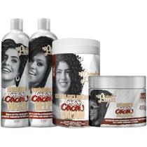 Kit Shampoo Condicionador Mascara E Creme De Pentear Grande Soul Power Coco E Cacau Vegano Cabelo