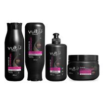 Kit Shampoo Condicionador Máscara e Creme Restauração Choque de Reconstrução Vult