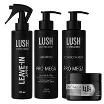 Kit Shampoo Condicionador Mascara e Leave-in Pró Mega Para Prótese Capilar, Mega Hair e Extensões Kit Shampoo Condicionador Mascara e Leave-in Pró Mega Para Prótese Capilar, Mega Hair e Extensões