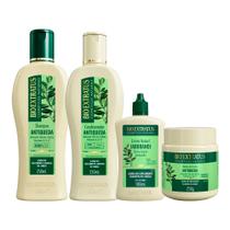 Kit Shampoo Condicionador Máscara e Tônico Antiqueda Jaborandi Crescimento Cabelo Bio Extratus 250ml