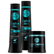 Kit Shampoo+ Condicionador+ Máscara Haskell Cachos Sim 500ml/500g Kit Shampoo+ Condicionador+ Máscara Haskell Cachos Sim 500ml/500g