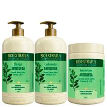 Kit Shampoo + Condicionador + Máscara Jaborandi Antiqueda 1L /1kg - Bioextratus Kit Shampoo + Condicionador + Máscara Jaborandi Antiqueda 1L /1kg - Bioextratus