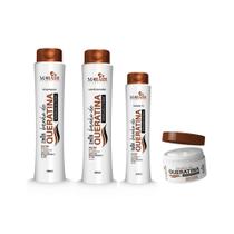 Kit Shampoo Condicionador Mascara Leave Banho de Queratina