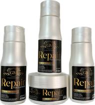 Kit Shampoo +Condicionador +Máscara + Leave in GM Cosméticos Profissionais