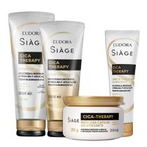 Kit Shampoo Condicionador Máscara Leave In Reconstrução Capilar Reparação Cica Therapy Eudora Siàge Kit Shampoo Condicionador Máscara Leave In Reconstrução Capilar Reparação Cica Therapy Eudora Siàge