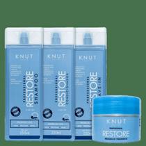 Kit Shampoo + Condicionador + Máscara + Leave-in Restore Knut (4 Produtos) Kit Shampoo + Condicionador + Máscara + Leave-in Restore Knut (4 Produtos)