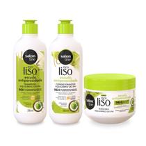 Kit Shampoo + Condicionador + Máscara Meu Liso Salon Line