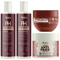 Kit Shampoo + Condicionador + Mascara Ph Control + Anti Frizz Apice Tratamento Porosidade Capilar
