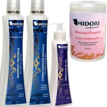 Kit Shampoo Condicionador Máscara Progress Protetor Midori