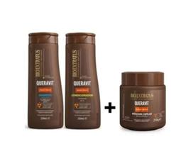 Kit Shampoo Condicionador Mascara Queravit 250g Bio Extratus