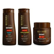 Kit Shampoo Condicionador Mascara Queravit 250g Bio Extratus