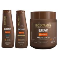 Kit Shampoo Condicionador Máscara Queravit 500g Bio Extratus