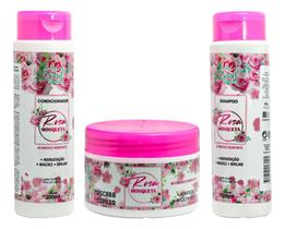 Kit Shampoo Condicionador Mascara Rosa Mosqueta Hidratante