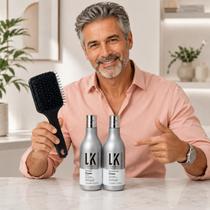 Kit Shampoo Condicionador Matizador para Homens Cabelos Grisalhos, Brancos Platinados, Anti Amarelamento Cinza Lokenzzi