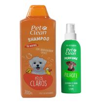 Kit Shampoo Condicionador Perfume Banho Cães Gatos Clareador