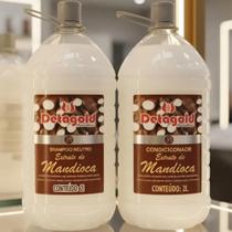 KIT Shampoo + Condicionador Profissional de Mandioca Detagold 2L Hidratação Profunda + Reconstrução