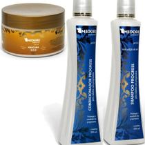 Kit Shampoo Condicionador Progress Máscara Sos 250ml Midori