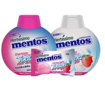 Kit Shampoo + Condicionador + Sabonete Herbissimo Mentos Yogurt Morango 300ml