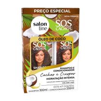 Kit Shampoo Condicionador SOS Cachos Óleo de Coco - Salon Line