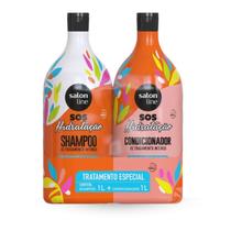 Kit Shampoo + Condicionador Sos Hidratação Óleo de Rícino Salon Line 1L