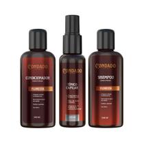 Kit Shampoo Condicionador Tonico Antiqueda Masculino Condado