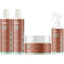 Kit Shampoo + Condicionador + Tonico + Esfoliante Scalp Care Apice Tratamento Estimulante Vegano