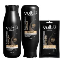 Kit Shampoo Condidionador e Máscara Sachê Nutrição Cabelos Óleos Poderosos Vult