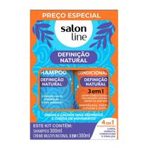 Kit Shampoo + Creme 3 em 1 Salon Line 300 ml Definição Natural