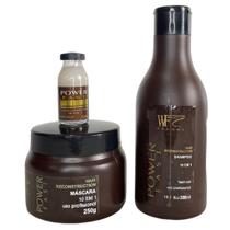Kit Shampoo, Creme e Ampola SOS Capilar para cabelos com pré e pós química Power Fast WF 562ml