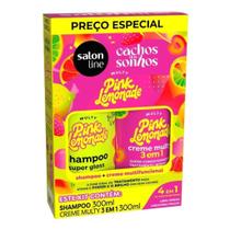 Kit Shampoo + Creme Multifuncional Cachos dos Sonhos Multy Pink Lemonade 300ml Salon Line