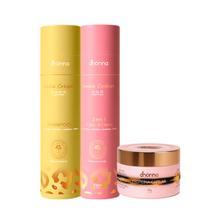 Kit Shampoo Crespos, Gel Creme Cachos e Proteína Capilar Infinity Dhonna Limpeza, Definição e Umectação