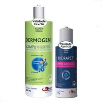 Kit Shampoo Dermogen 500ml e Hidrapet Creme 100g Agener Cães Gatos