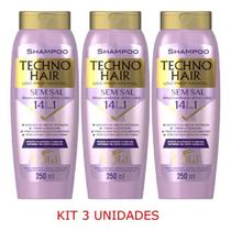 Kit Shampoo Desamarelador Matizante Gota Dourada Techno Hair com 3 unidades