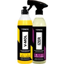 Kit Shampoo Desengraxante Neutro Descontaminante Limpa Rodas e Aroz Izer 500ml Vonixx