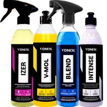 Kit Shampoo Desengraxante V-Mol 500ml Revitalizador Intense Cera Liquida Blend Spray Descontaminante Izer Vonixx