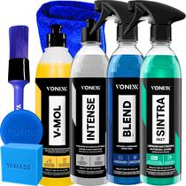 Kit Shampoo Desengraxante V-Mol Revitalizador Intense Limpador Sintra Fast Cera Liquida Blend Spray Vonixx