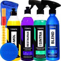 Kit Shampoo Desengraxante V-mol Revitalizador Restaurax Limpador Sintra Fast Cera Spray Blend Liquida