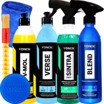 Kit Shampoo Desengraxante V-mol Revitalizador Verse Limpador Sintra Fast Cera Liquida Spray Blend Vonixx