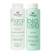 Kit Shampoo Detox e Escova Progressiva Realinhamento Capilar Bio Liso Thyrre 500ml